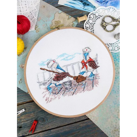 Kit de point de croix "Faisons le ménage" SNV-897