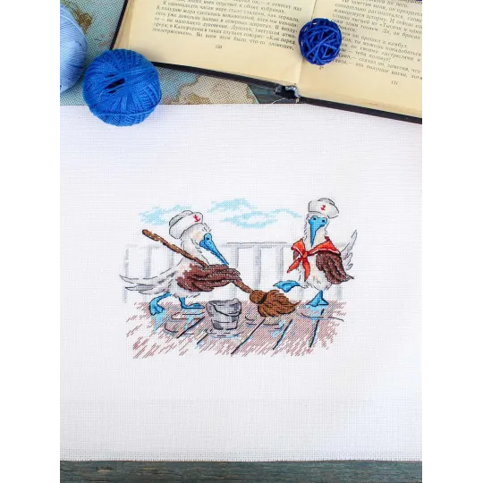 Cross stitch kit "Let's clean up" 12x17 cm SNV-897