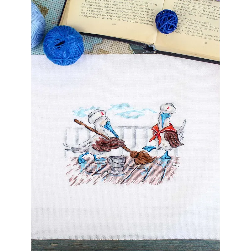 Cross stitch kit "Let's clean up" 12x17 cm SNV-897