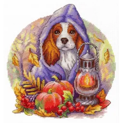 Kreuzstich-Set "Herbstblues" 20x18 cm SNV-885