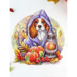 Kit de point de croix "Blues d'automne" 20x18 cm SNV-885