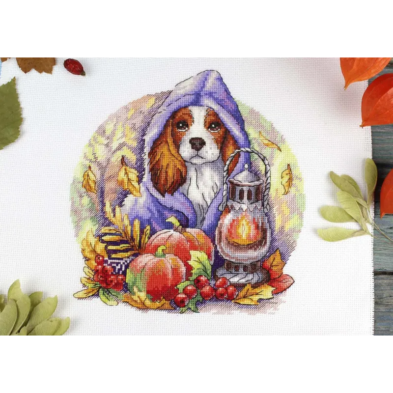 Cross stitch kit "Autumn Blues" 20x18 cm SNV-885