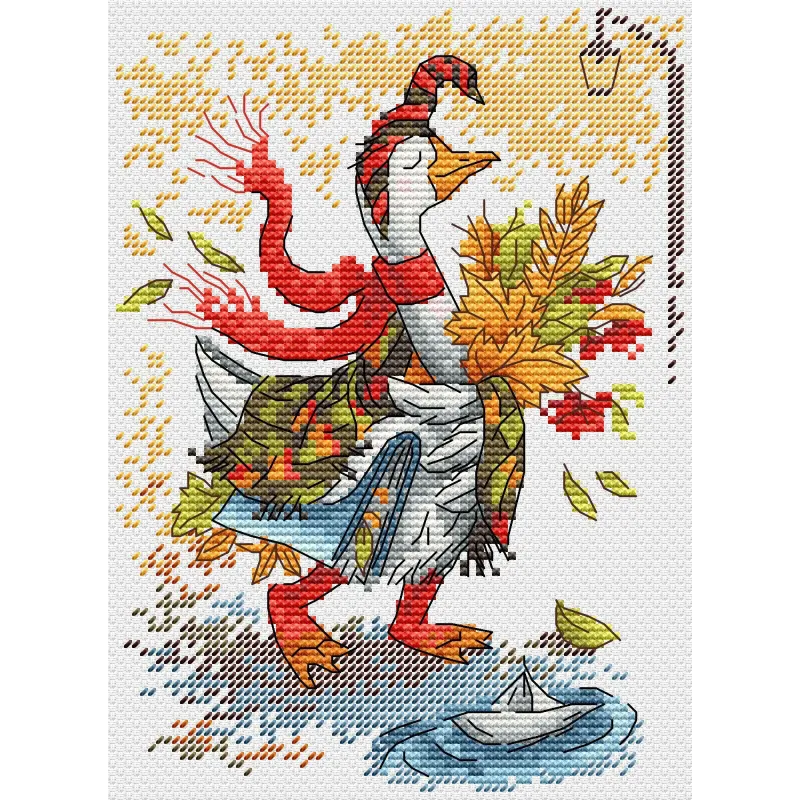 Набор для вышивания крестом "Осенняя прогулка" 18x13 cm SM-795