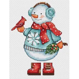 Cross stitch kit "Snowman with a bird" SANS-80