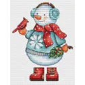 Cross stitch kit "Snowman with a bird" SANS-80