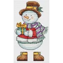 Cross stitch kit "Snowman with a gift" SANS-78