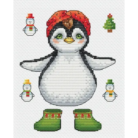 Cross stitch kit "Penguin with a garland" SANP-70