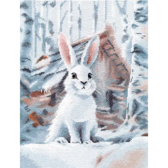 Kreuzstichset "Weißes Häschen" 21×29 cm S1708