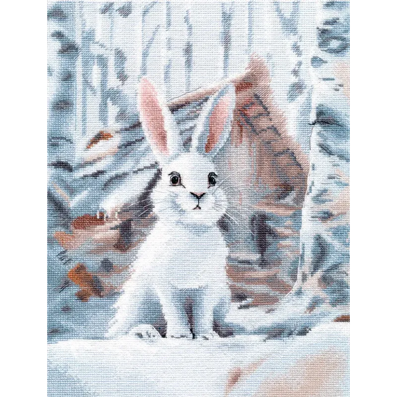 Cross stitch kit "White bunny" S1708