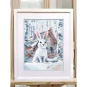 Cross stitch kit "White bunny" 21×29 cm S1708