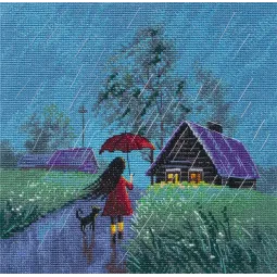 Cross stitch kit "Summer rain" 18×18 cm S1706