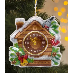 Cross stitch kit "Christmas tree decoration. New Year's clock" S1702