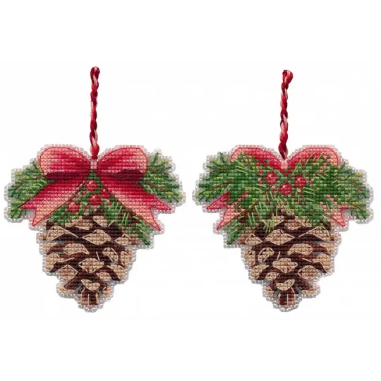 Cross stitch kit "Christmas tree decoration. Pine cone" S1701