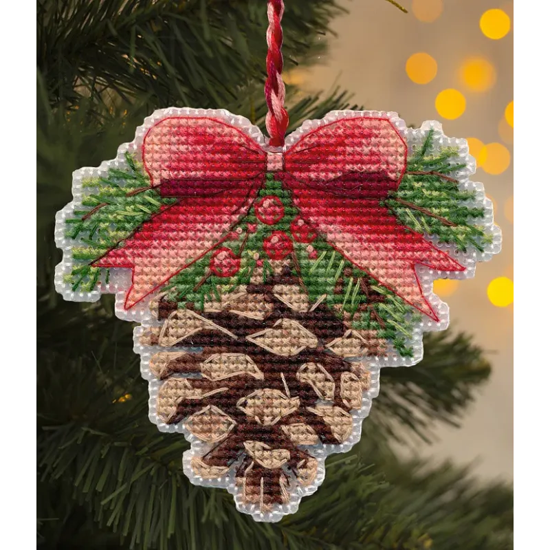 Cross stitch kit "Christmas tree decoration. Pine cone" S1701