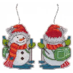 Cross stitch kit "Christmas tree decoration. Skier" S1699