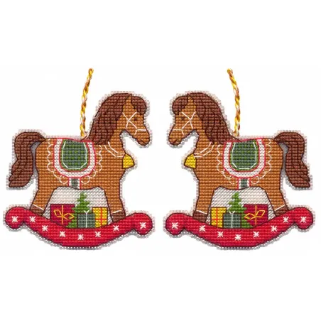 Cross stitch kit "Christmas tree decoration. Horse" 9,3×9,6 cm S1697