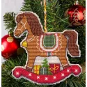 Cross stitch kit "Christmas tree decoration. Horse" 9,3×9,6 cm S1697