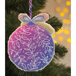 Cross stitch kit "Christmas tree decoration. Lilac ball" 7,3×9 cm S1696