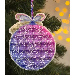 Cross stitch kit "Christmas tree decoration. Lilac ball" 7,3×9 cm S1696