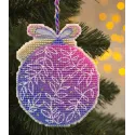 Cross stitch kit "Christmas tree decoration. Lilac ball" 7,3×9 cm S1696