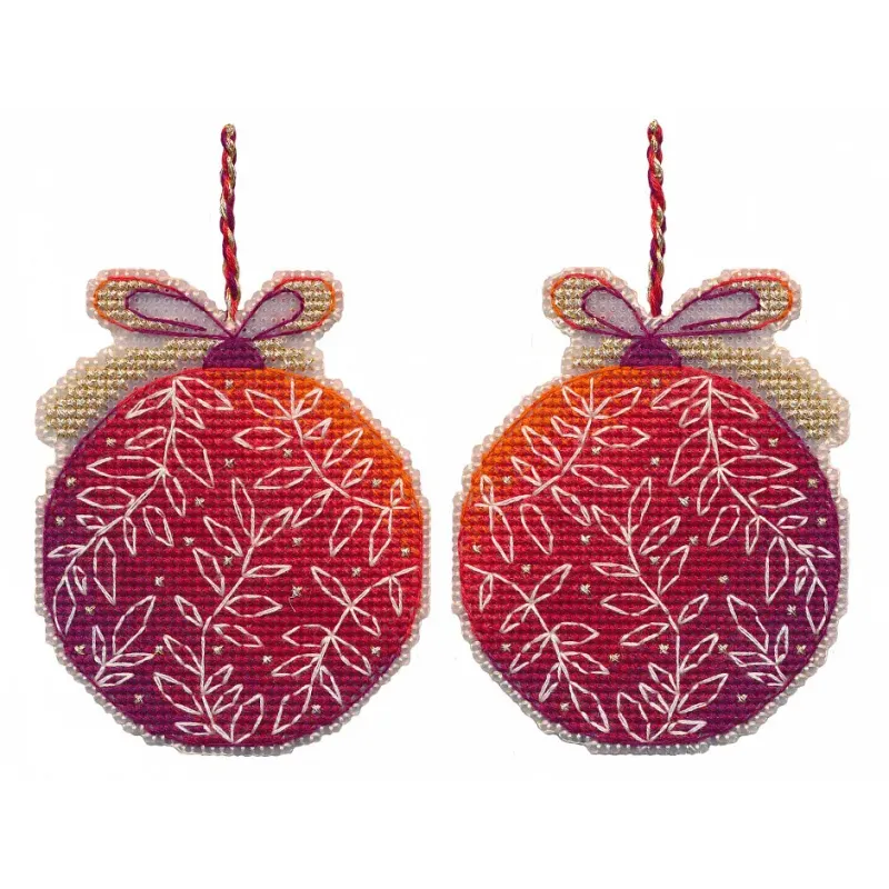 Kreuzstich-Set "Weihnachtsbaumschmuck. Roter Ball" 7,3×9 cm S1695