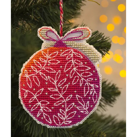 Cross stitch kit "Christmas tree decoration. Red ball" 7,3×9 cm S1695