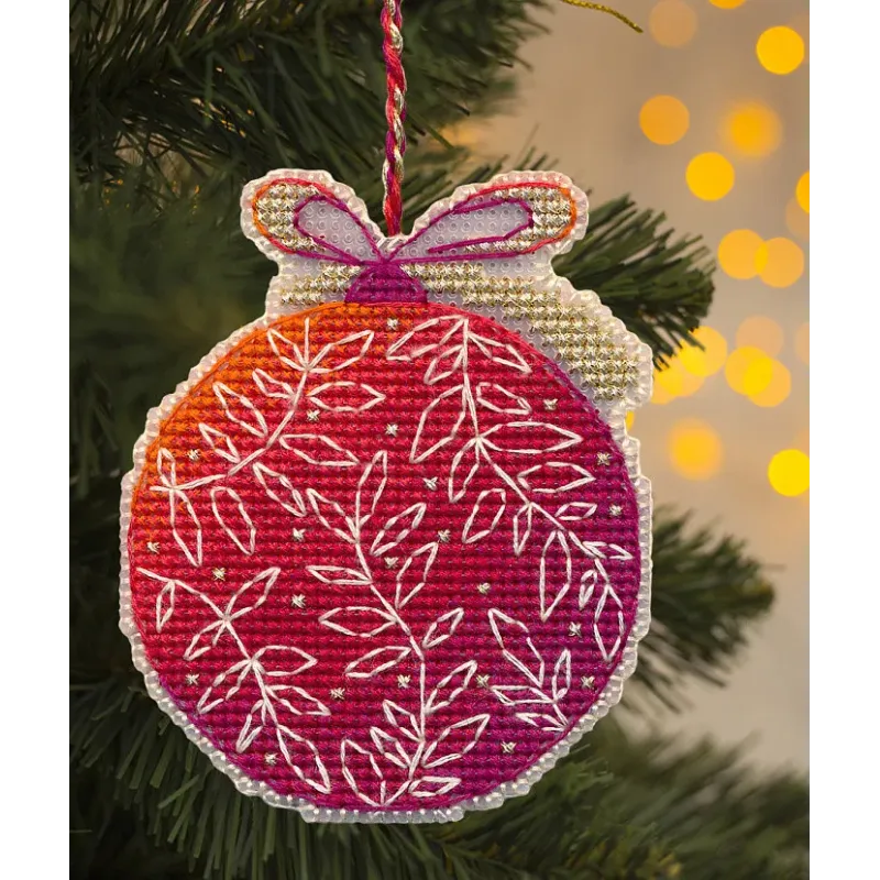 Cross stitch kit "Christmas tree decoration. Red ball" 7,3×9 cm S1695
