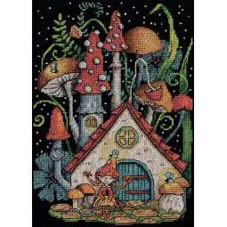 Cross stitch kit PANNA "Mushroom house" 19 x 24.5 cm PVS-7321