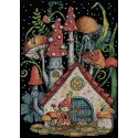 Cross stitch kit PANNA "Mushroom house" 19 x 24.5 cm PVS-7321