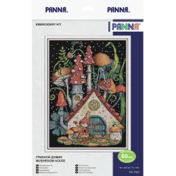 Kreuzstich-Set PANNA "Pilzhaus" 19 x 24,5 cm PVS-7321