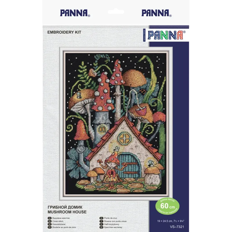 Cross stitch kit PANNA "Mushroom house" 19 x 24.5 cm PVS-7321