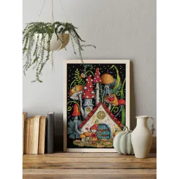 Набор для вышивания крестиком PANNA "Грибной домик" 19 x 24,5 см PVS-7321