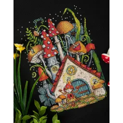 Kreuzstich-Set PANNA "Pilzhaus" 19 x 24,5 cm PVS-7321