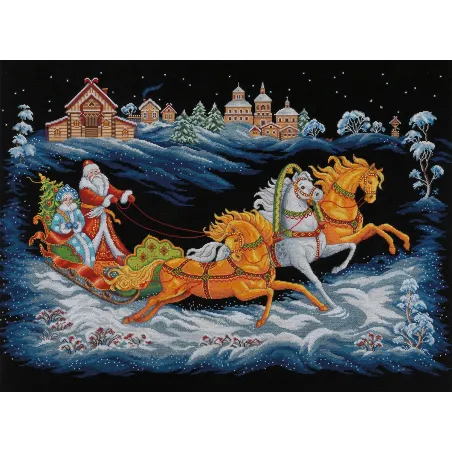 Kreuzstich-Set PANNA „Väterchen Frosts Troika“ 66,5 x 44 cm PPR-7531