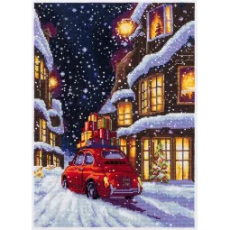 Cross stitch kit PANNA "Christmas Street" 22.5 x 30 cm PPR-7497
