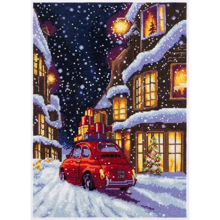 Kreuzstich-Set PANNA "Weihnachtsstraße" 22.5 x 30 cm PPR-7497