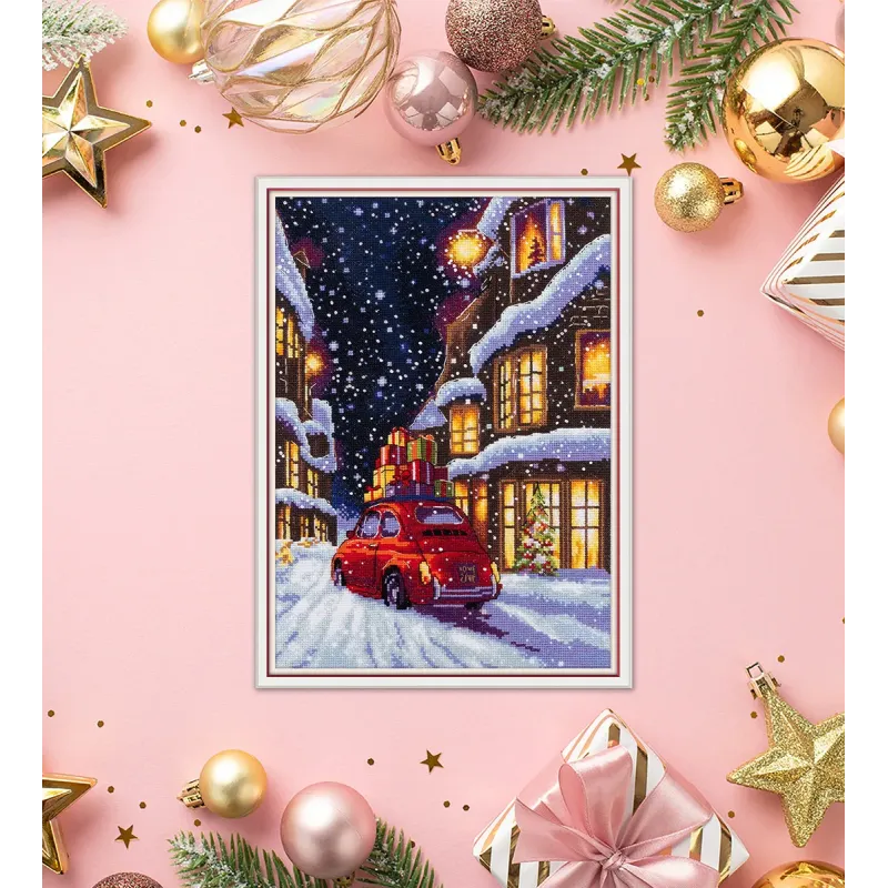Kreuzstich-Set PANNA "Weihnachtsstraße" 22.5 x 30 cm PPR-7497