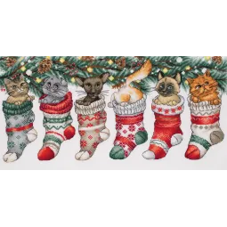 Cross stitch kit PANNA "Chistmas cute cats" 37 x 19.5 cm PPR-7405