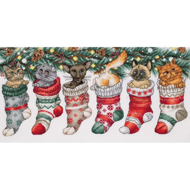 Cross stitch kit "Chistmas cute cats" PPR-7405