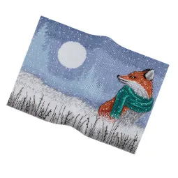 Cross stitch kit PANNA "Passport cover. The winter fox" 20 x 13.5 cm POP-7521