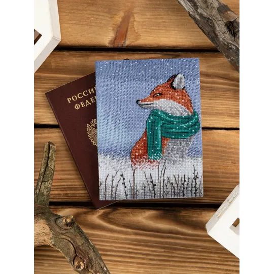 Kreuzstich-Set PANNA "Passhülle. Der Winterfuchs" 20 x 13,5 cm POP-7521