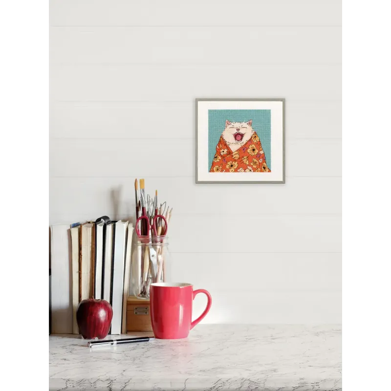 Kryželiu siuvinėjimo rinkinys PANNA "Miegantis katinas" 15 x 15 cm PK-7533