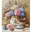 Kit Point de Croix "Nostalgie florale" 20 x 23 cm SG725