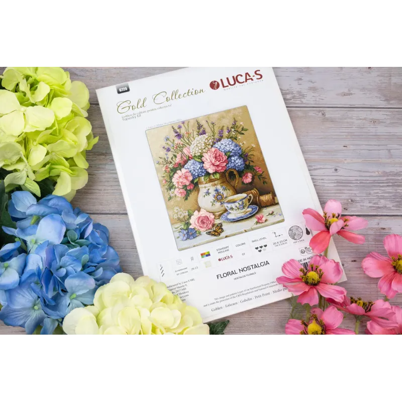 Cross Stitch Kit. "Floral Nostalgia" 20 x 23 cm SG725