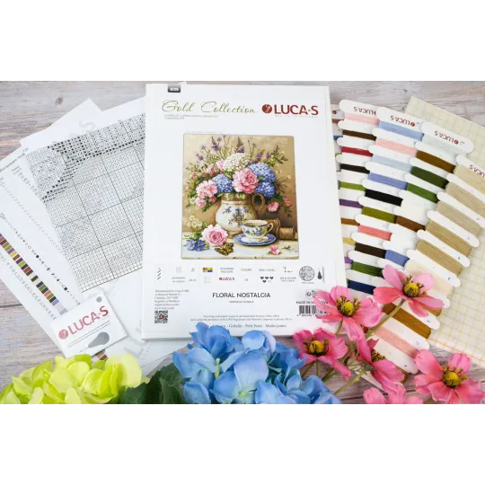 Cross Stitch Kit. "Floral Nostalgia" 20 x 23 cm SG725