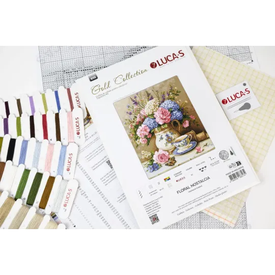 Cross Stitch Kit. "Floral Nostalgia" 20 x 23 cm SG725