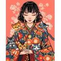 2025Malen nach Zahlen Set "Japanische Kätzchen" 40x50 cm W078
