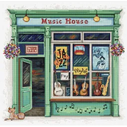 Kit de point de croix. "Maison de Musique" 25 x 24 cm SB1440