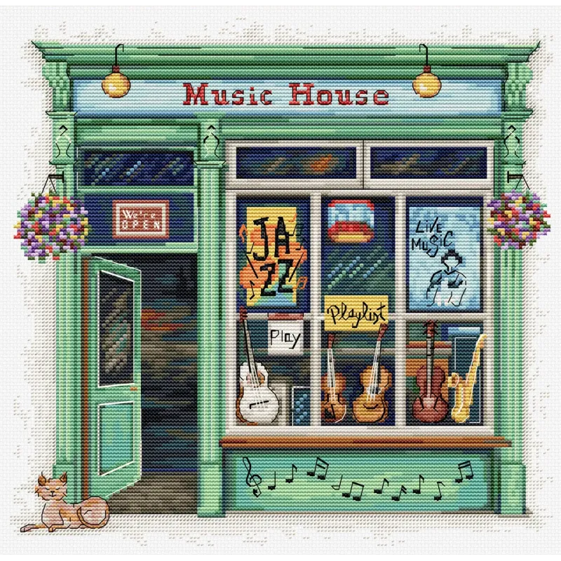 Cross Stitch Kit. "Music House" 25 x 24 cm SB1440
