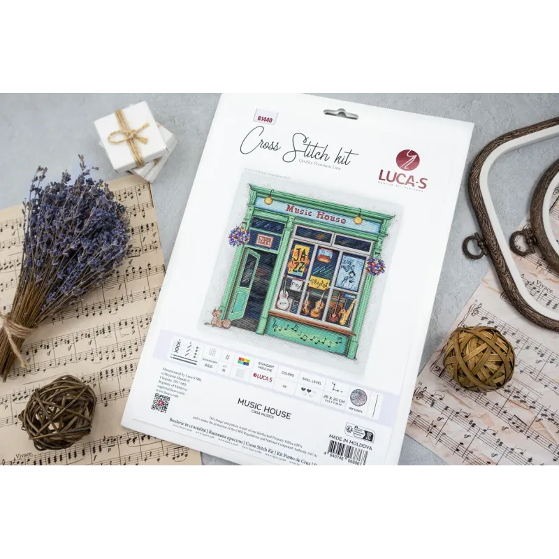 Cross Stitch Kit. "Music House" 25 x 24 cm SB1440